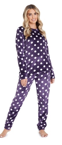 Pigiama donna viola maculato